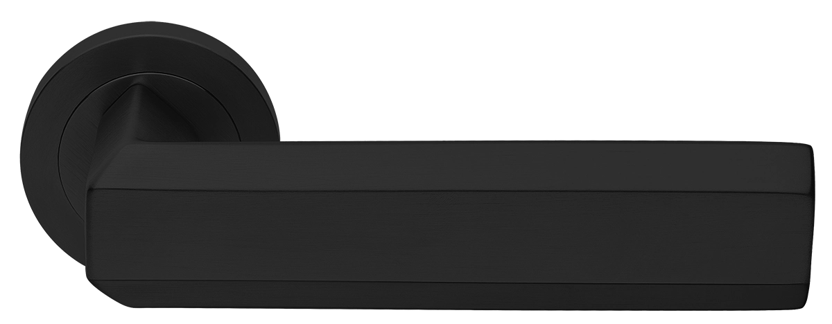 Ручка дверная HARMONY R2 NERO раздельная на круглой розетке, цвет - черный фото купить Хабаровск