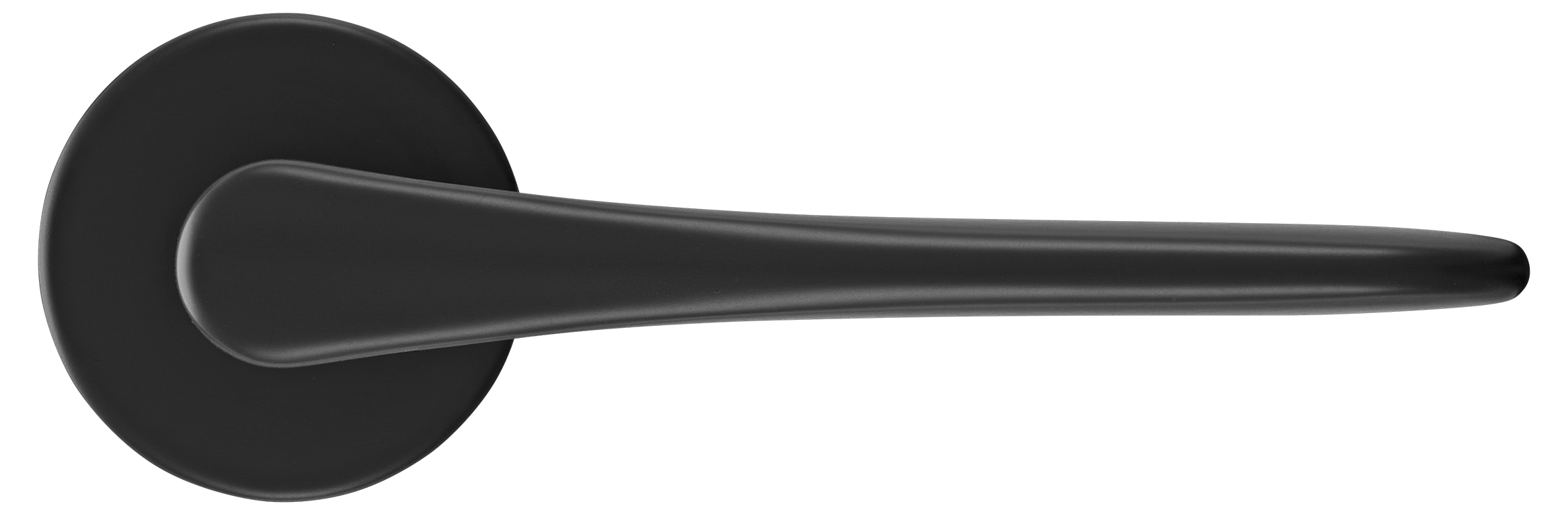 Ручка дверная AULA R5 NERO-ST на круглой розетке 7мм, цвет -  черный soft-touch фото 2 Ручка дверная AULA R5 NERO-ST на круглой розетке 7мм, цвет -  черный soft-touch фото купить в Хабаровске