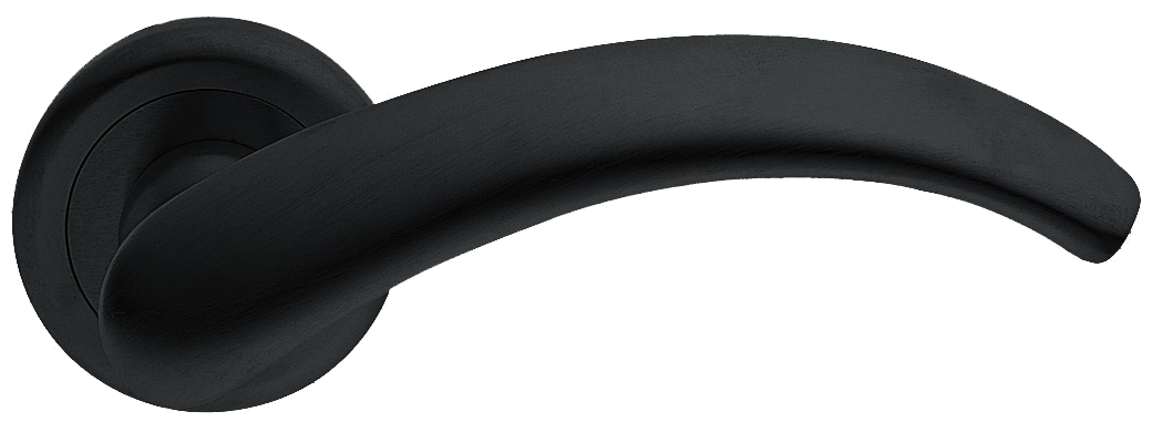 Ручка дверная ARCH R4 NERO раздельная на круглой розетке, цвет - черный фото купить Хабаровск
