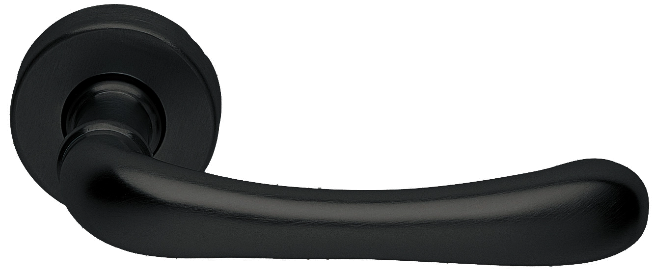 Ручка дверная RING R3-E NERO раздельная на круглой розетке, цвет - черный фото купить Хабаровск