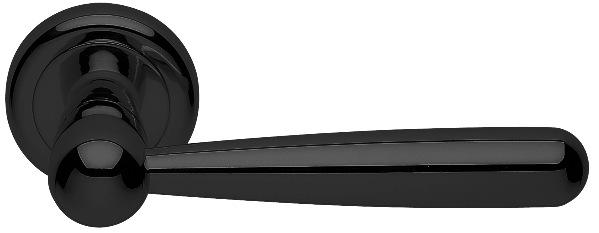 Ручка дверная PINOKKIO R4 NERO раздельная на круглой розетке, цвет - черный фото купить Хабаровск