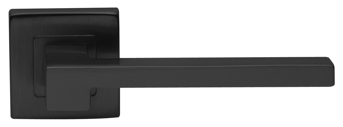 Ручка дверная STONE S3 NERO раздельная на квадратной розетке, цвет черный, латунь фото купить в Хабаровске