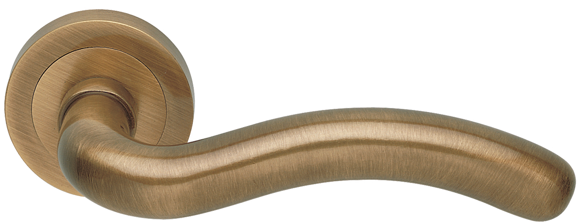 Ручка дверная SNAKE R2 BGO раздельная на круглой розетке, цвет - матовая бронза фото купить в Хабаровске
