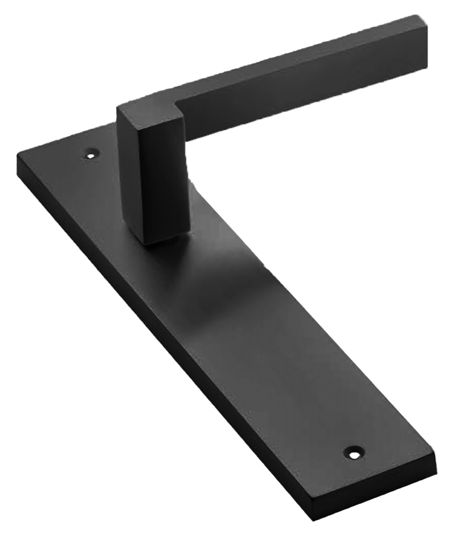 Ручка дверная на планке STONE PL NERO, цвет черный, латунь фото купить в Хабаровске