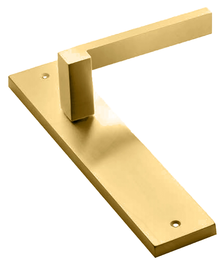 Ручка дверная на планке STONE PL OSA, цвет матовое золото, латунь фото купить в Хабаровске