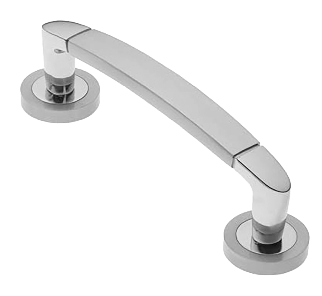 Ручка-скоба дверная SAIL PH CSA/CRO на круглой розетке, цвет матовый хром/хром, латунь фото купить в Хабаровске