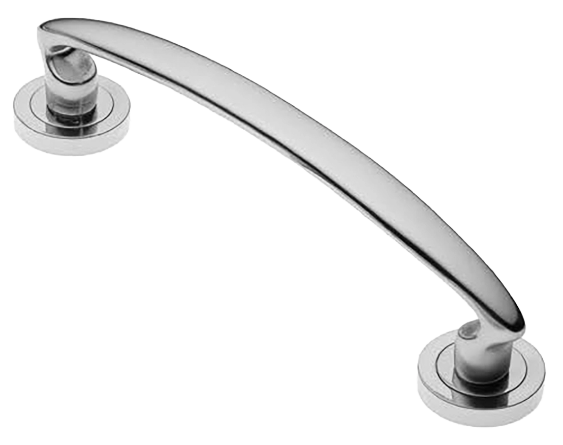 Ручка-скоба дверная FLAMINGO PH CRO на круглой розетке, цвет хром, латунь фото купить в Хабаровске