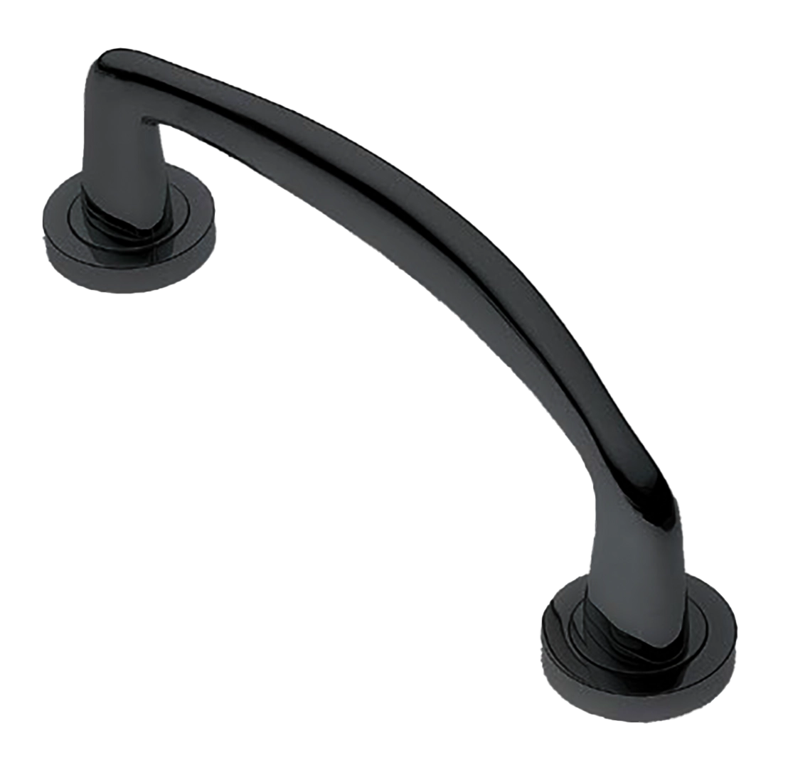 Ручка-скоба дверная COCKATOO PH NERO на круглой розетке, цвет черный, латунь фото купить в Хабаровске