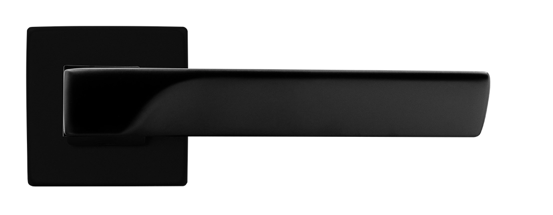 Ручка дверная FIORD S5 NERO-ST на квадратной розетке цвет черный soft-touch, ЦАМ фото купить в Хабаровске