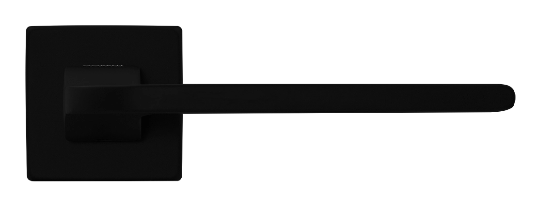 Ручка дверная SPUTNIK S5 NERO-ST на квадратной розетке, цвет черный soft-touch, ЦАМ фото купить в Хабаровске