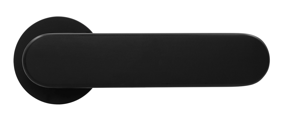 Ручка дверная MH-65-R6 R6 SEMPIONE BL на круглой розетке, цвет черный фото купить в Хабаровске