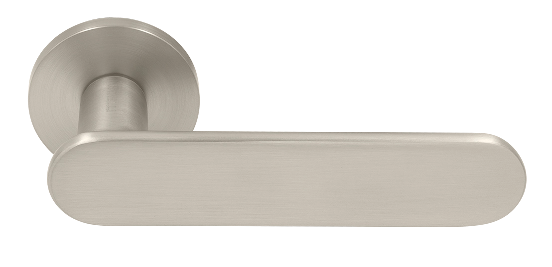 Ручка дверная MH-65-R6 SEMPIONE MSN на круглой розетке, цвет матовый сатинированный никель фото купить Хабаровск