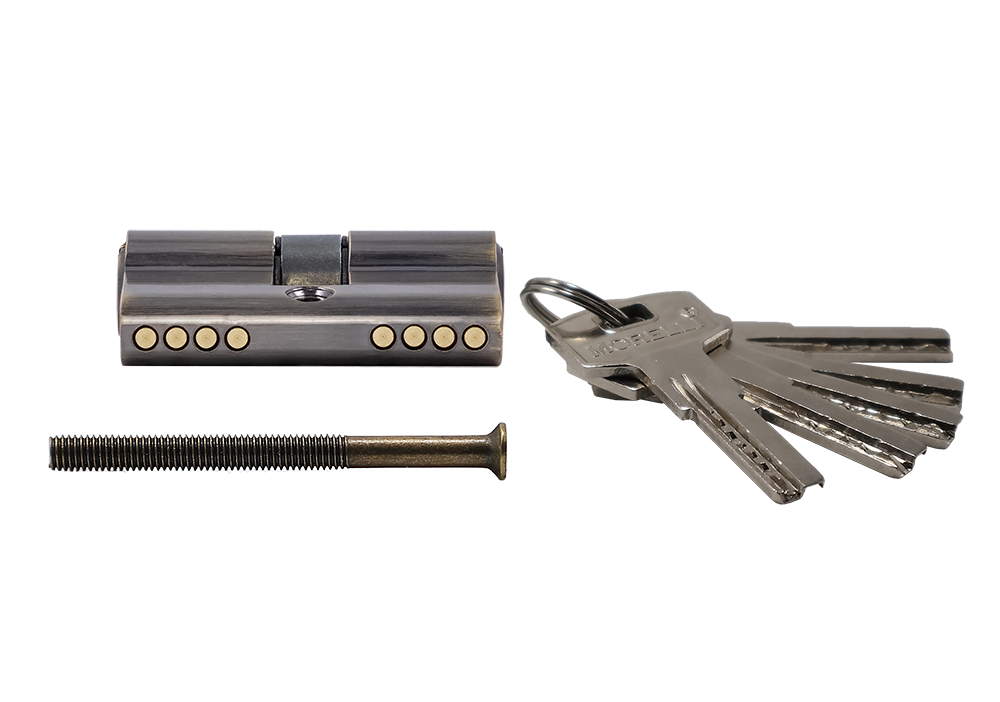 Ключевой цилиндр высокой секретности HS 50C AB (50мм), цвет античная бронза фото купить в Хабаровске