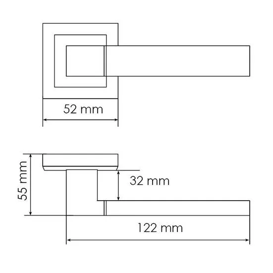 Комплект дверных ручек MH-28 BL-S + защёлка бесшумная 1895P BL + петли врезные универсальные MSN 100X70X2.5-4BB BL (2шт), цвет черный фото купить в Хабаровске