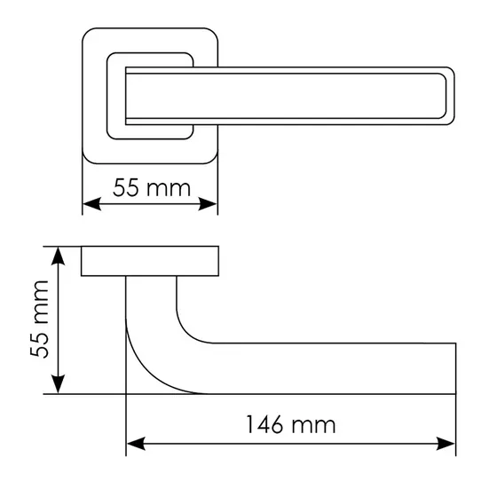 Комплект дверных ручек MH-46 SC/W-S55 + завертка сантехническая MH-WC-S55 SC/CP, цвет хром фото купить в Хабаровске