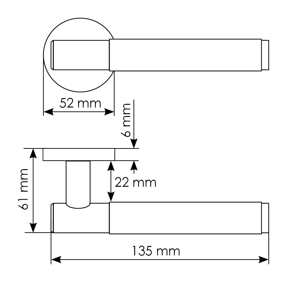 Комплект дверных ручек MH-57-R6T BL + завертка сантехническая MH-WC-R6T BL + защёлка бесшумная M1895 BL + петли врезные универсальные MSN 100X70X2.5-4BB BL (2шт), цвет черный фото купить в Хабаровске