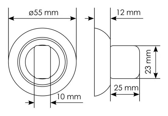 Комплект дверных ручек MH-03 BL с заверткой MH-WC BL + магнитный замок M1895 BL, цвет черный  фото дверная фурнитура Хабаровск