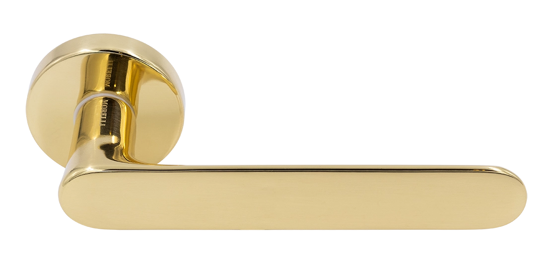 Ручка дверная LE BOAT R5 OTL раздельная на круглой розетке, цвет золото, латунь фото купить Хабаровск