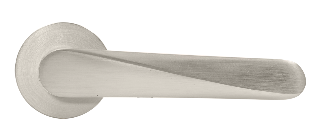 Ручка дверная CAYAN MH-58-R6 MSN раздельная на круглой розетке 6 мм, цвет матовый сатинированный никель, ЦАМ фото купить в Хабаровске