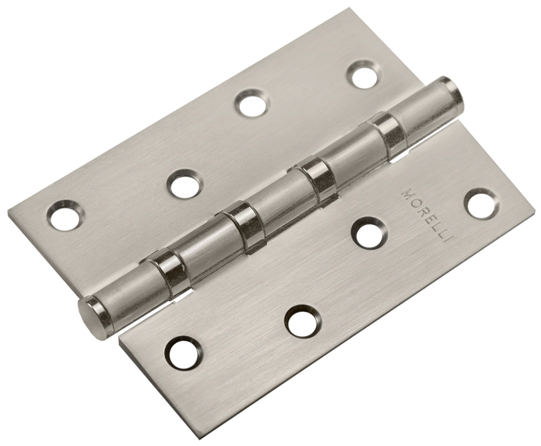 Петля карточная стальная MSN 100X70X2.5-4BB MSN универсальная с подшипником, врезная на круглой оси, цвет матовый сатинированный никель фото купить Хабаровск