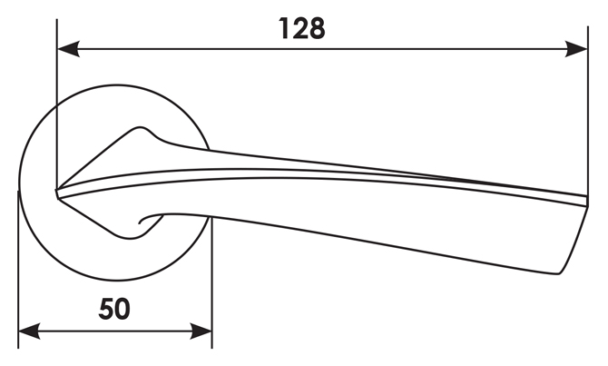 Ручка дверная COMETA R5 NIS раздельная на круглой розетке, цвет - матовый никель, ЦАМ фото купить в Хабаровске