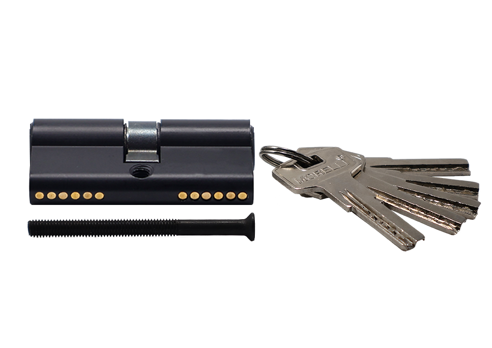 Ключевой цилиндр высокой секретности HS 60C BL (60мм) цвет черный фото купить в Хабаровске