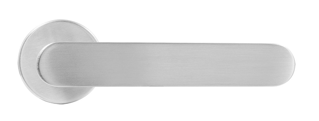 Ручка дверная LE BOAT R5 CSA раздельная на круглой розетке, цвет матовое матовый хром, латунь фото купить в Хабаровске