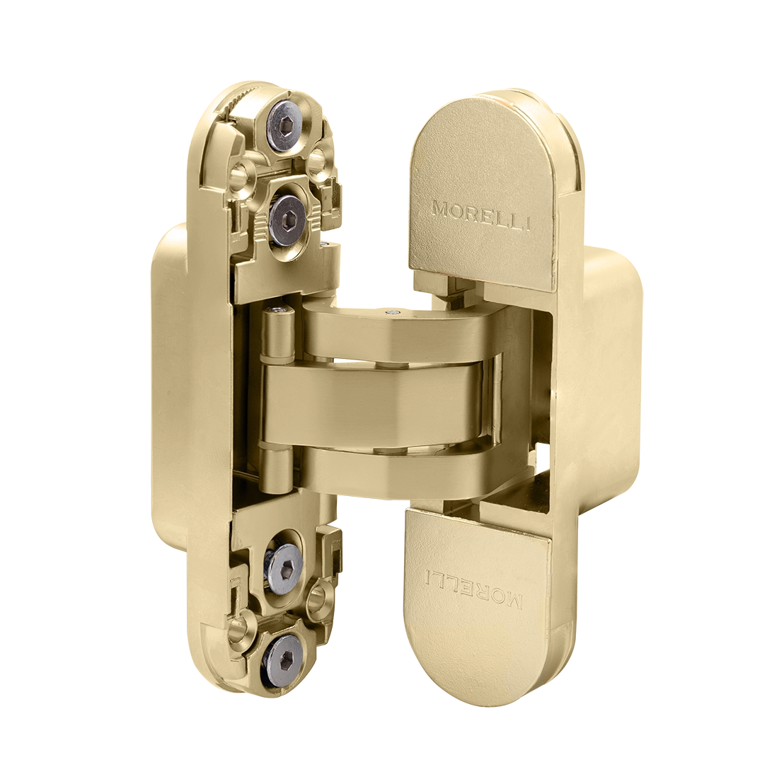 Петля скрытая HH-24 MSG врезная с 3D-регулировкой вес полотна до 40 кг, цвет матовое сатинированное золото фото купить в Хабаровске