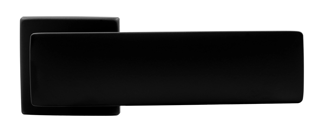 Ручка дверная SPACE S5 NERO-ST на квадратной розетке, цвет черный soft-touch, ЦАМ фото купить в Хабаровске