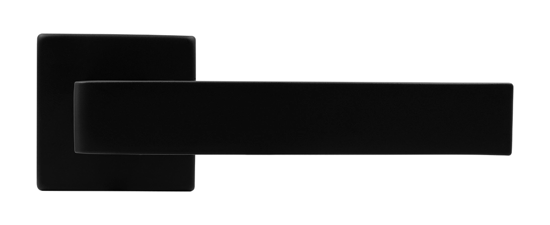 Ручка дверная HORIZONT S5 NERO-ST на квадратной розетке, цвет черный soft-touch, ЦАМ фото купить в Хабаровске