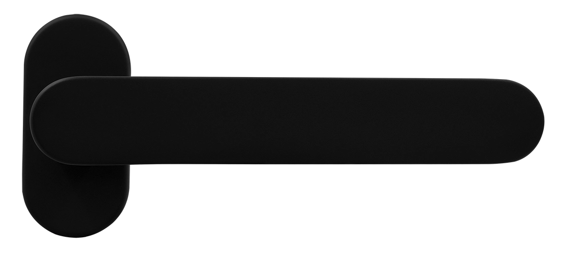 Ручка оконная LE BOAT W1 NERO-ST на прямоугольной розетке, цвет черный soft-touch, латунь фото купить Хабаровск