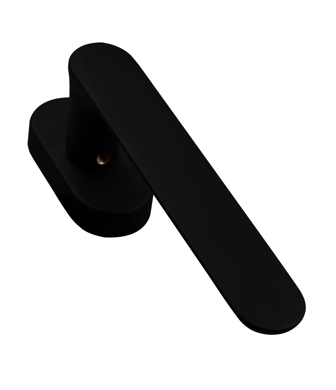 Ручка оконная LE BOAT W1 NERO-ST на прямоугольной розетке, цвет черный soft-touch, латунь фото фурнитура Хабаровск