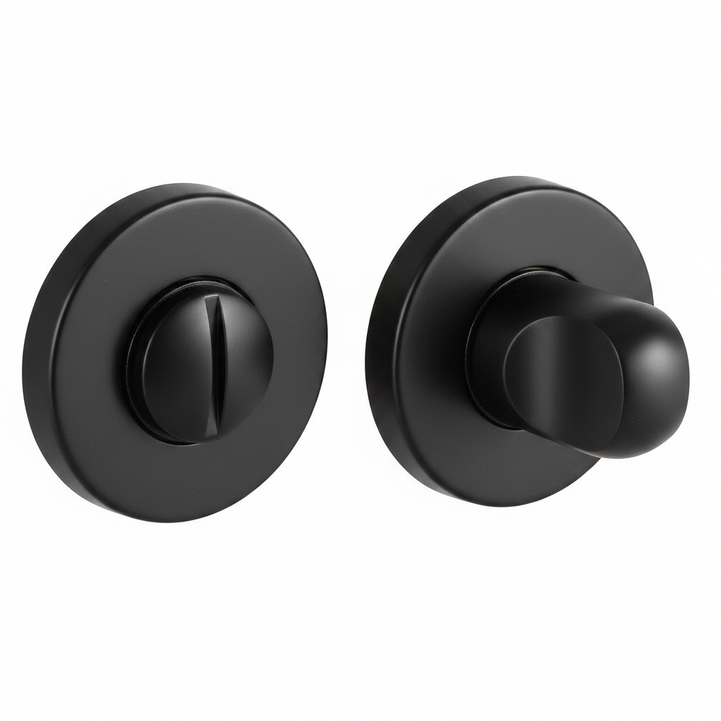 Завертка сантехническая LUX-WC-R3-E NERO-ST на круглой розетке цвет черный soft-touch, ЦАМ фото купить Хабаровск