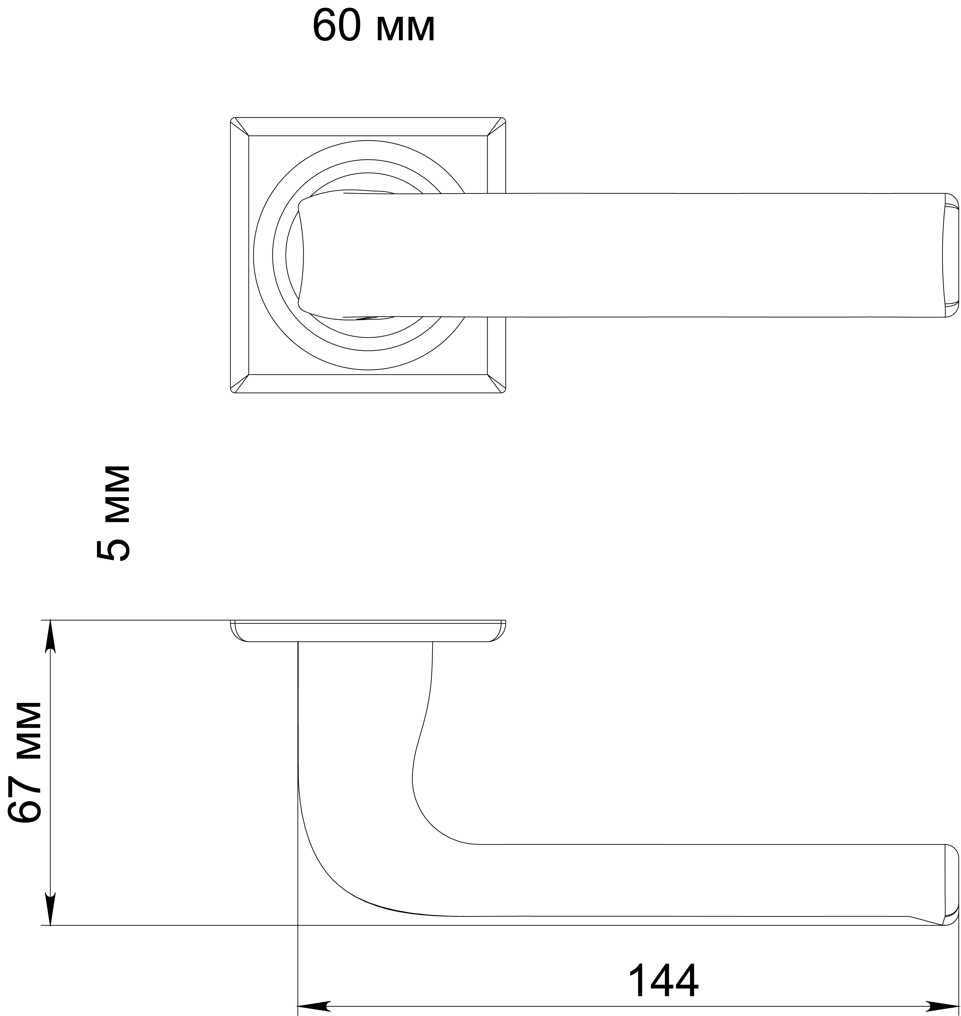 Ручка дверная THE BUS STATION S7 WF на квадратной розетке, цвет Зимняя стужа/Winter Frost фото фурнитура Хабаровск