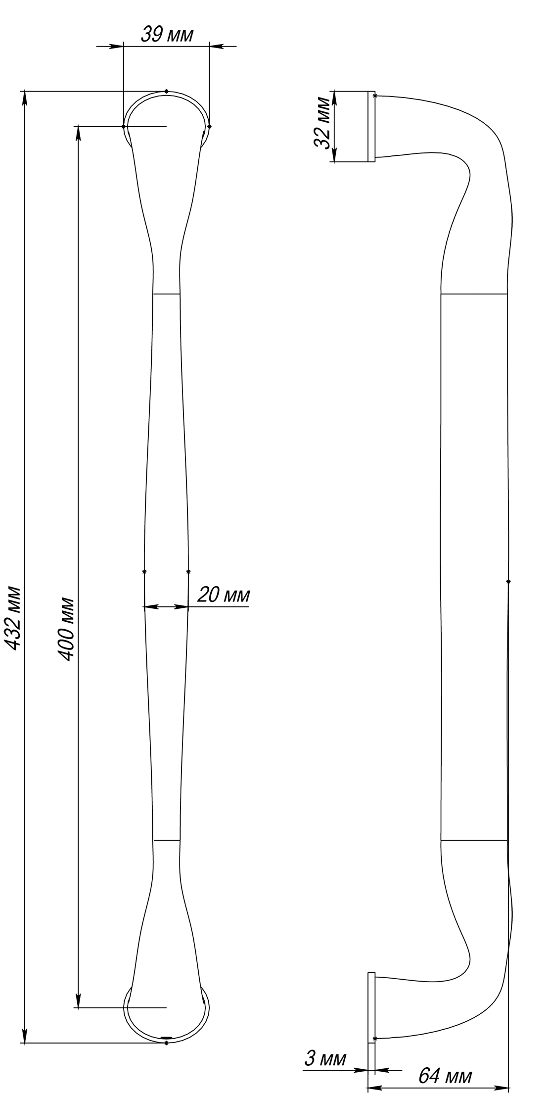 Ручка-скоба LVB PH SSW, цвет Стокгольмский снегопад/Stockholm Snowfall фото купить в Хабаровске