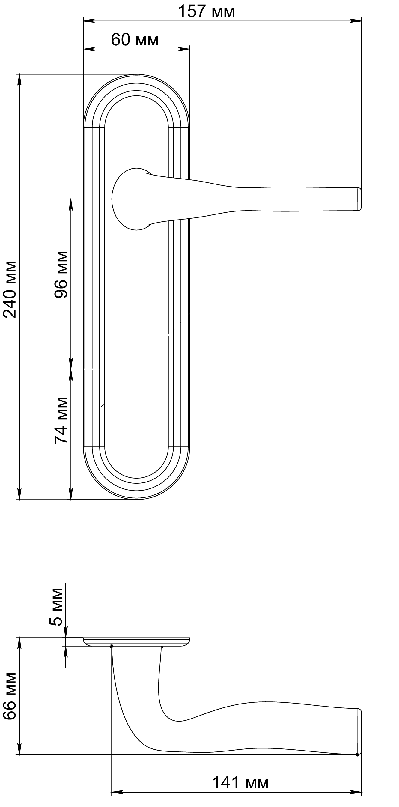 Ручка дверная LVB PLR SSW на планке, цвет Стокгольмский снегопад/Stockholm Snowfall фото фурнитура Хабаровск