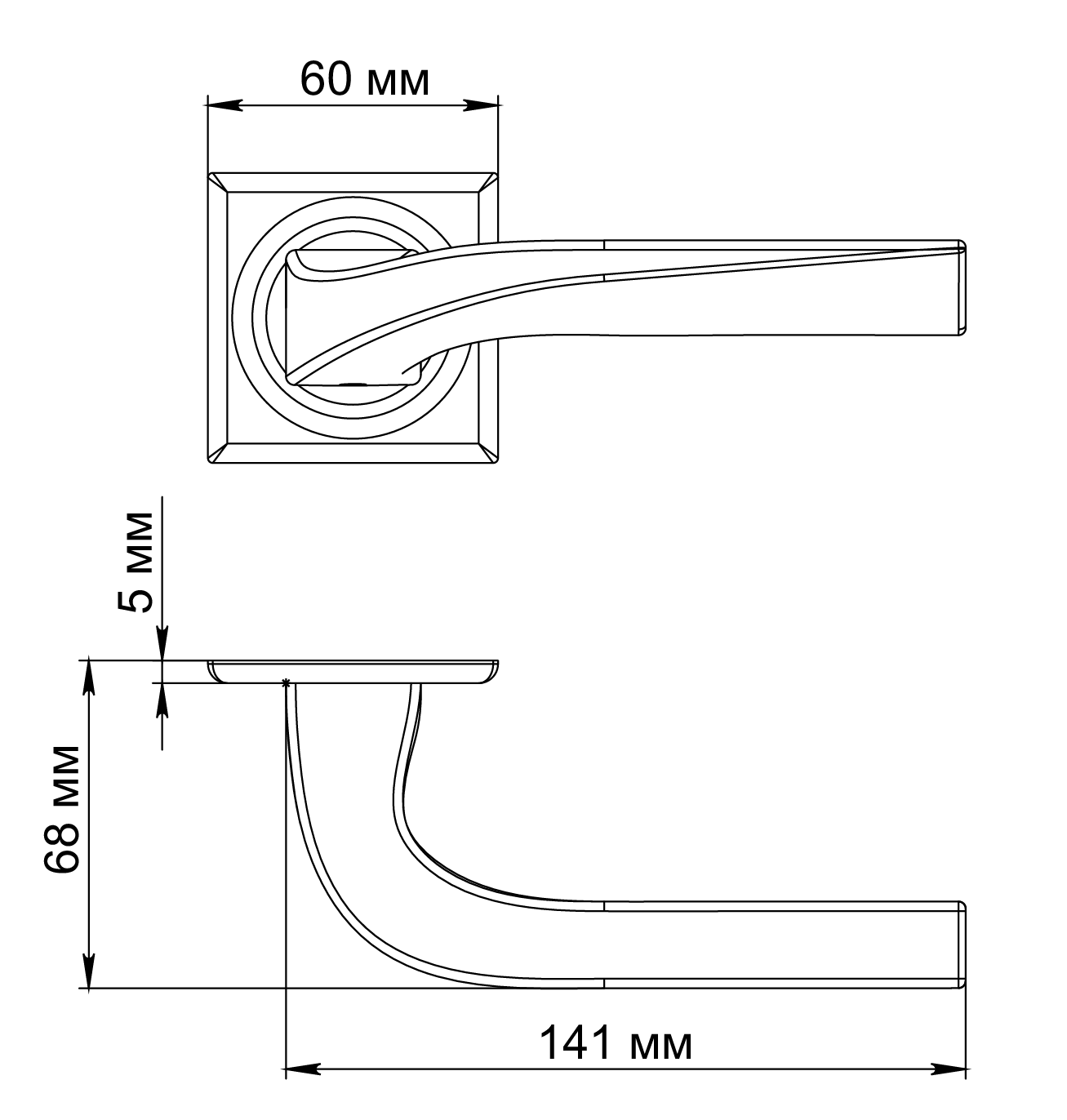 Ручка дверная WD CONCERT HALL S7 WF на квадратной розетке, цвет Зимняя стужа/Winter Frost фото фурнитура Хабаровск