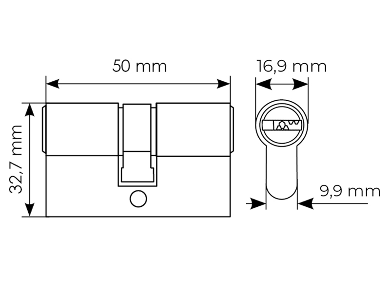 Ключевой цилиндр высокой секретности HS 50C AB (50мм), цвет античная бронза фото фурнитура Хабаровск