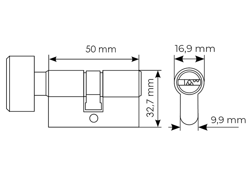 Ключевой цилиндр высокой секретности HS 50CK PG с заверткой (50мм), цвет золото фото фурнитура Хабаровск