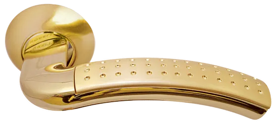 ПАЛАЦЦО, ручка дверная MH-02P SG/GP, цвет мат.золото/золото,с перфорацией фото купить Хабаровск