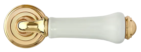 UMBERTO, ручка дверная MH-41-CLASSIC PG/W, цвет - золото/белый фото купить в Хабаровске