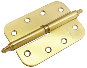 MS-C 100X70X2.5 SG L, петля стальная скругленная левая, цвет - мат.золото