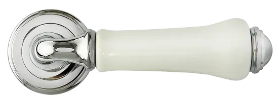 UMBERTO, ручка дверная MH-41-CLASSIC PC/W, цвет- хром/белый фото купить в Хабаровске