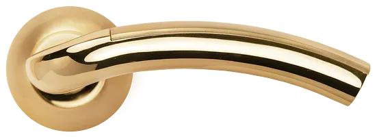 ПАЛАЦЦО, ручка дверная MH-02P SG/GP, цвет мат.золото/золото,с перфорацией фото купить в Хабаровске