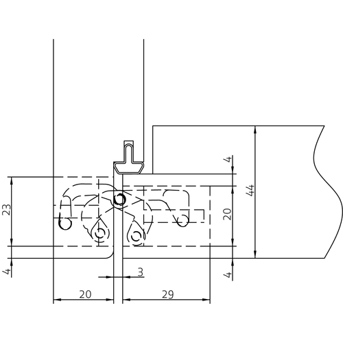 HH-19 B, скрытая петля, цвет - черный фото фурнитура Хабаровск