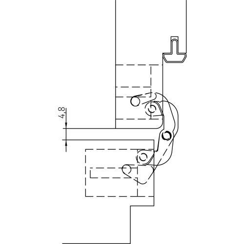 HH-19 B, скрытая петля, цвет - черный фото дверная фурнитура Хабаровск