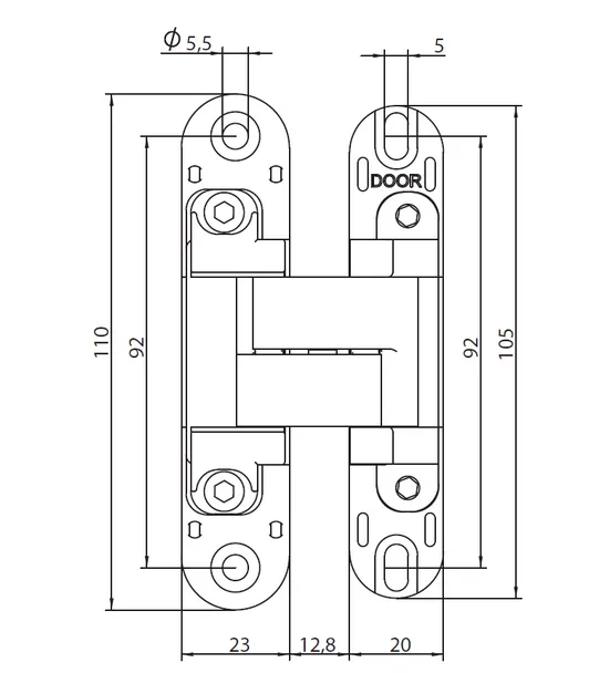 HH-19 SC, скрытая петля, цвет - мат.хром фото купить в Хабаровске