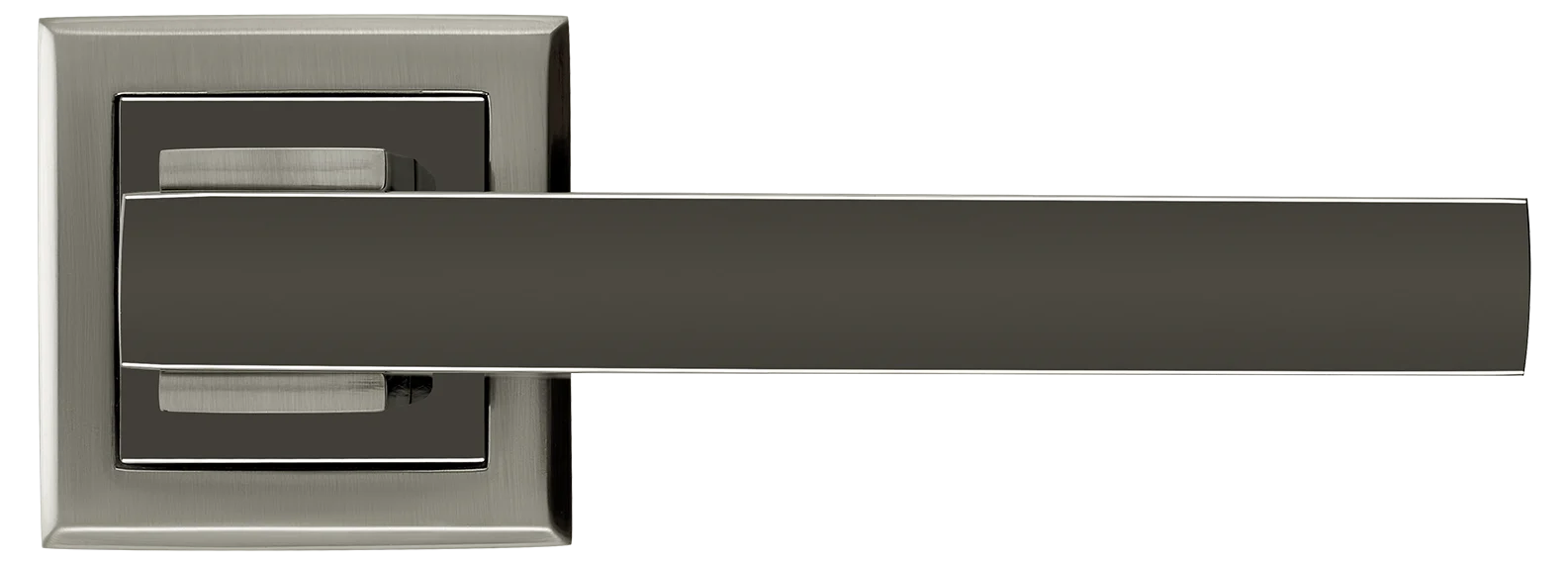 PIQUADRO, ручка дверная MH-37 SN/BN-S, на квадратной накладке, цвет - бел. никель/черн. никель фото купить в Хабаровске