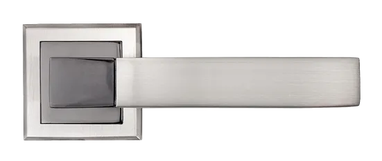 FUKOKU, ручка дверная MH-28 SN/BN-S, на квадратной накладке, цвет - бел. никель/черн. никель фото купить в Хабаровске