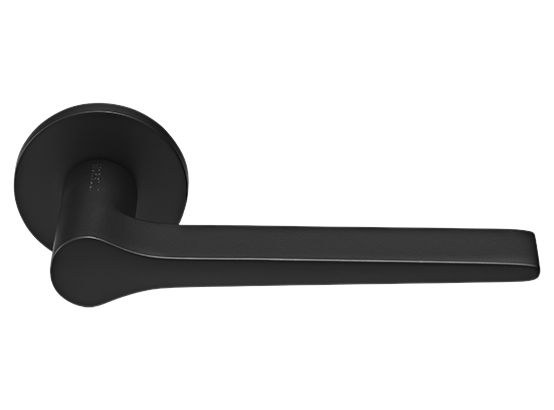 LAND ручка дверная  на круглой розетке 6 мм, MH-60-R6 BL, цвет - чёрный фото купить Хабаровск
